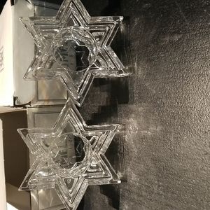 Pair of Crystal star votives NWTS